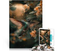 Puzzle 1000 pièces pour Adolescents Colibri en vol Séjour Anti-Stress pour Tuer Le Temps avec Affiche et Feuille de Questions correspondantes 38x26cm