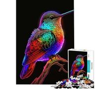 Puzzle 1000 pièces pour Adolescents Colibri néon Jeu Amusant et addictif pour cultiver la Patience Cadeau d'anniversaire pour Toute la Famille (Dimensions 75x50cm)