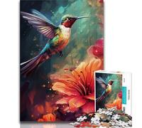 Puzzle 1000 pièces pour Adolescents colibris colorés Puzzles pour Adultes Anti-Stress défi Difficile décoration d'intérieur Unique et Cadeaux 75x50cm