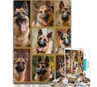 Puzzle 1000 pièces pour Adolescents Collage de Berger Allemand Puzzle 1000 pièces pour Adolescents Relax Games est Un pour Toute la Famille (50x75cm)