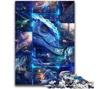 Puzzle 1000 pièces pour Adolescents, Collage de Dinosaures, Puzzle 1000 pièces, avec Affiche et fiche de Questions-réponses pour Les 14 Ans et Plus (38x26cm)