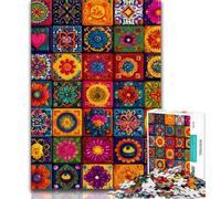Puzzle 1000 pièces pour Adolescents Collage de Fleurs Mandalas pour Adultes Jeu éducatif défi Collection d'artistes Beaux-Arts (50x75cm)