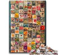 Puzzle 1000 pièces pour Adolescents, Collage de Plantes et de Fleurs Difficile à réaliser, mais Amusant et Humoristique Cadeau d'anniversaire, Cadeaux, décoration Murale 50x75cm