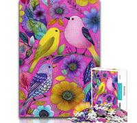 Puzzle 1000 pièces pour Adolescents Color Bird, Jeu éducatif et Stimulant pour Anniversaire et Noël, à partir de 14 Ans, 38x26cm