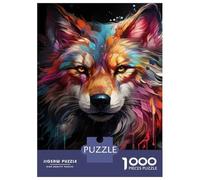 Puzzle 1000 Pièces pour Adolescents Colorful Fox Wall Art Print-4 Puzzle pour Adultes, Jouet, Décoration Murale, Cadeaux pour Femmes, Anniversaire Et Cadeaux Uniques 52x38cm/1000pcs
