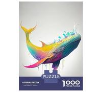 Puzzle 1000 Pièces pour Adolescents Colorful Whale Puzzle Adulte Jeux Relaxants Décoration Intérieure Cadeaux d'anniversaire Et Cadeaux Uniques 52x38cm/1000pcs