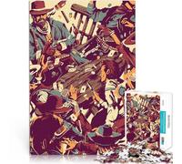 Puzzle 1000 pièces pour Adolescents Confrontation de Poker du Far West Jouets de Jeu Renforcer l'amour Entre Les Couples 52x38cm