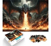 Puzzle 1000 pièces pour Adolescents Confrontation du Dragon de l'enfer Casse-tête pour est idéal comme Cadeau pour Toute la Famille 52x38cm