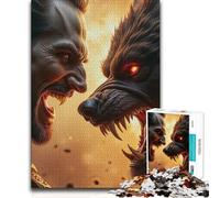 Puzzle 1000 pièces pour Adolescents : Confrontation Vampire Contre Loup-Garou Décoration idéale Jeu Familial à partir de 14 Ans Dimensions : 50x75cm
