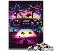 Puzzle 1000 pièces pour Adolescents, contrôleur Synthwave, Anti-Stress, défi Difficile, à Offrir en Cadeau à Toute la Famille, 50x75cm