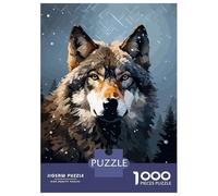 Puzzle 1000 Pièces pour Adolescents Cool Wolf Winter Pixel Art Puzzle Jeux Relaxants pour S'amuser en Famille Cadeaux Uniques pour Un Anniversaire Et Noël 70x50cm/1000pcs