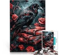 Puzzle 1000 pièces pour Adolescents Corbeau Noir Entraînez Votre Cerveau et Vos Mains avec Affiche et Feuille de Questions correspondantes 52x38cm