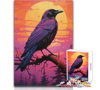 Puzzle 1000 pièces pour Adolescents - Corbeaux et corneilles - Jeu éducatif, Amusant et Original - Cadeau - Dimensions:50x75cm
