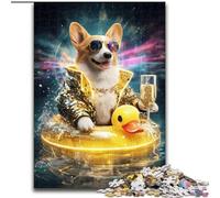 Puzzle 1000 pièces pour Adolescents Corgi néon, à partir de 14 Ans, pour s'amuser en Famille et Passer Une soirée Jeux, Collection d'artistes, Beaux-Arts (Taille 50x75cm)