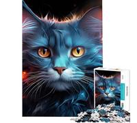 Puzzle 1000 pièces pour Adolescents Cosmic Cat Difficile et Stimulant Décoration intérieure Jeux relaxants pour Les 14 Ans et Plus (50x75cm)