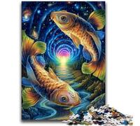 Puzzle 1000 pièces pour Adolescents Cosmic Koi Anti-Stress Défi Difficile À Offrir en Cadeau pour Toute la Famille 26x38cm