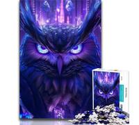 Puzzle 1000 pièces pour Adolescents Cosmic Owl, Jeu Stimulant et éducatif en Famille pour Anniversaire, Noël 38x26cm