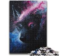 Puzzle 1000 pièces pour Adolescents Cosmic Wolf Relax Games Jeu éducatif pour Anniversaire, Noël à partir de 14 Ans 50x75cm