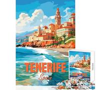 Puzzle 1000 pièces pour Adolescents Côte de Tenerife Espagne Décoration intérieure Jouet Cadeau d'anniversaire Jeu éducatif Renforce l'amour au Sein du Couple Dimensions 38x52cm
