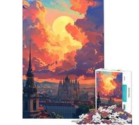 Puzzle 1000 pièces pour Adolescents Coucher de Soleil à Vienne Autriche Modèle Difficile et Stimulant Assemblage Impossible Jeu adapté aux Personnes de 14 Ans et Plus (38x52cm)