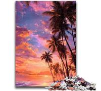 Puzzle 1000 pièces pour Adolescents, Coucher de Soleil en Bord de mer, Anti-Stress, défi Difficile, à Offrir en Cadeau à Toute la Famille, 50x75cm