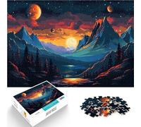 Puzzle 1000 pièces pour Adolescents Coucher de Soleil Galactique Jeux Amusants en Famille Collection d'artistes, Beaux-Arts 75x50cm