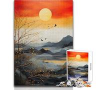 Puzzle 1000 pièces pour Adolescents, Coucher de Soleil, Paysage Abstrait Incroyable, Jeu de Course à la Main, Casse-tête, pour Les Jeux (Taille 50x75cm)