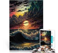Puzzle 1000 pièces pour Adolescents Coucher de Soleil sur l'océan Jeu éducatif Familial Renforcer l'amour Entre Les Couples 50x70cm