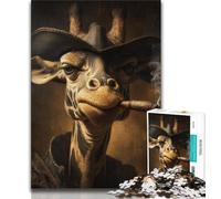 Puzzle 1000 pièces pour Adolescents Cowboy Girafe Puzzle Adolescent Apprentissage éducatif pour est idéal comme Cadeau pour Toute la Famille 38x26cm