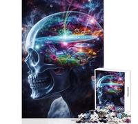 Puzzle 1000 pièces pour Adolescents Crâne Cosmique visionnaire Jeu éducatif Idée Cadeau Casse-tête Stimulant pour développer la motricité Fine et l'intelligence Dimensions 50x75cm