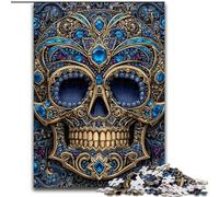 Puzzle 1000 pièces pour Adolescents Crâne de Diamant, Jeu Stimulant et Jeu éducatif en Famille pour Anniversaire, Noël 50x75cm