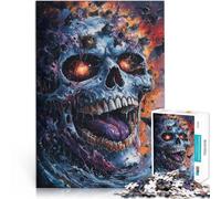Puzzle 1000 pièces pour Adolescents Crâne Lumineux avec des Chauves-Souris Jeux de détente Excellent Cadeau pour Les Jeux 75x50cm