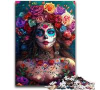 Puzzle 1000 pièces pour Adolescents, crâne Mexicain, Jouets éducatifs et Amusants, activités à la Maison, Cadeau d'anniversaire, Cadeau de Voyage, 26x38cm