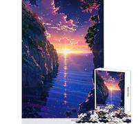 Puzzle 1000 pièces pour Adolescents « Crépuscule et murmures de l'océan » Jeu de Construction à Monter soi-même idéal pour Les Jeux et Les Casse-têtes Un Vrai défi à relever ! Dimensions 38x52cm