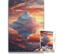 Puzzle 1000 pièces pour Adolescents - Crépuscule majestueux sur Un Iceberg - Idéal pour se détendre à l'intérieur - Découpe de précision - Dimensions:50x75cm