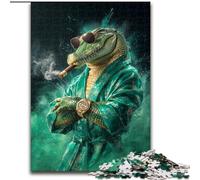 Puzzle 1000 pièces pour Adolescents Crocodile fumant, Anti-Stress avec pièces entièrement emboîtables de Formes aléatoires, pour Les Plus de 14 Ans (Taille 50x75cm)