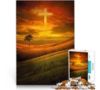 Puzzle 1000 pièces pour Adolescents Croix de lumière Jouet éducatif d'apprentissage Chaque pièce est Unique - Jeu Familial Stimulant et Amusant 38x26cm