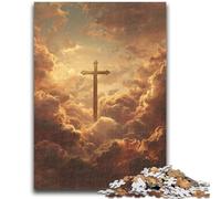 Puzzle 1000 pièces pour Adolescents Cross in The Clouds, 1000 pièces pour Adolescents, Cadeaux Secret Santa pour Les 14 Ans et Plus (26x38cm)