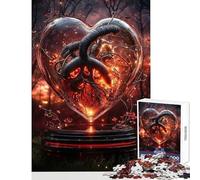 Puzzle 1000 pièces pour Adolescents Cœur brûlant sous Verre Puzzle 1000 pièces Jeux relaxants Cadeaux pour Femmes et Hommes (38x26cm)