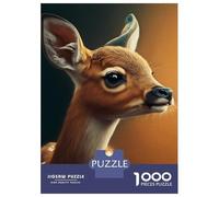 Puzzle 1000 Pièces pour Adolescents Cute Deer Puzzle pour Adultes, Jouet À Monter Soi-même, Motif À Assembler pour Anniversaire, Noël 52x38cm/1000pcs
