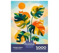 Puzzle 1000 Pièces Pour Adolescents Cute Foxes on Tropical Leaves Puzzle Pour Adolescents - Niveau De Difficulté Élevé - Activités Amusantes À La Maison - Jouet Addictif Pour Développer La Patience 52