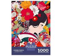 Puzzle 1000 Pièces pour Adolescents Cute Japanese Kimono Girl Puzzles pour Adultes - Jeu Manuel - Assemblage De Motifs - Cadeau d'anniversaire Unique 70x50cm/1000pcs
