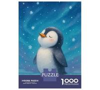 Puzzle 1000 Pièces pour Adolescents Cute Penguin in Winter Snowfall Puzzles pour Adolescents, Casse-tête, Jeu D'assemblage De Motifs, Cadeau d'anniversaire Unique 70x50cm/1000pcs
