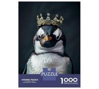 Puzzle 1000 Pièces pour Adolescents Cute Penguin King Puzzle pour Adultes Jeu Manuel pour S'amuser en Famille Cadeaux Uniques pour Anniversaire Et Noël 70x50cm/1000pcs