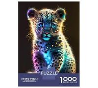 Puzzle 1000 Pièces pour Adolescents Cute Rainbow Baby Leopard Puzzles pour Adultes - Jeu Manuel - Assemblage De Motifs - Cadeau d'anniversaire Unique 38x26cm/1000pcs