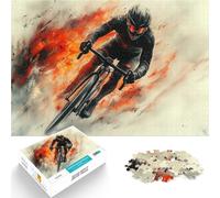 Puzzle 1000 pièces pour Adolescents Cycliste en Mouvement Réduction du Stress intéressante Décoration d'intérieur 75x50cm
