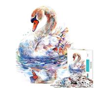 Puzzle 1000 pièces pour Adolescents Cygne Aquarelle Jeu éducatif Jeu Familial Amusant (Taille 50x75cm)