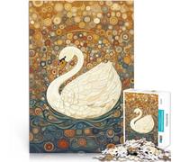 Puzzle 1000 pièces pour Adolescents Cygne Blanc dans la lumière étoilée Défi Difficile est idéal comme Cadeau pour Toute la Famille 38x26cm