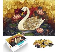 Puzzle 1000 pièces pour Adolescents Cygne Original avec Lotus pour Le Jeu éducatif Challenge Toy Décoration Parfaite 38x26cm