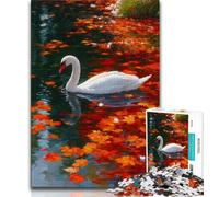 Puzzle 1000 pièces pour Adolescents, Cygnes d'automne, 1000 pièces, Jouet éducatif Anti-Stress, Cadeau pour Amis et Famille (Taille 38x26cm)